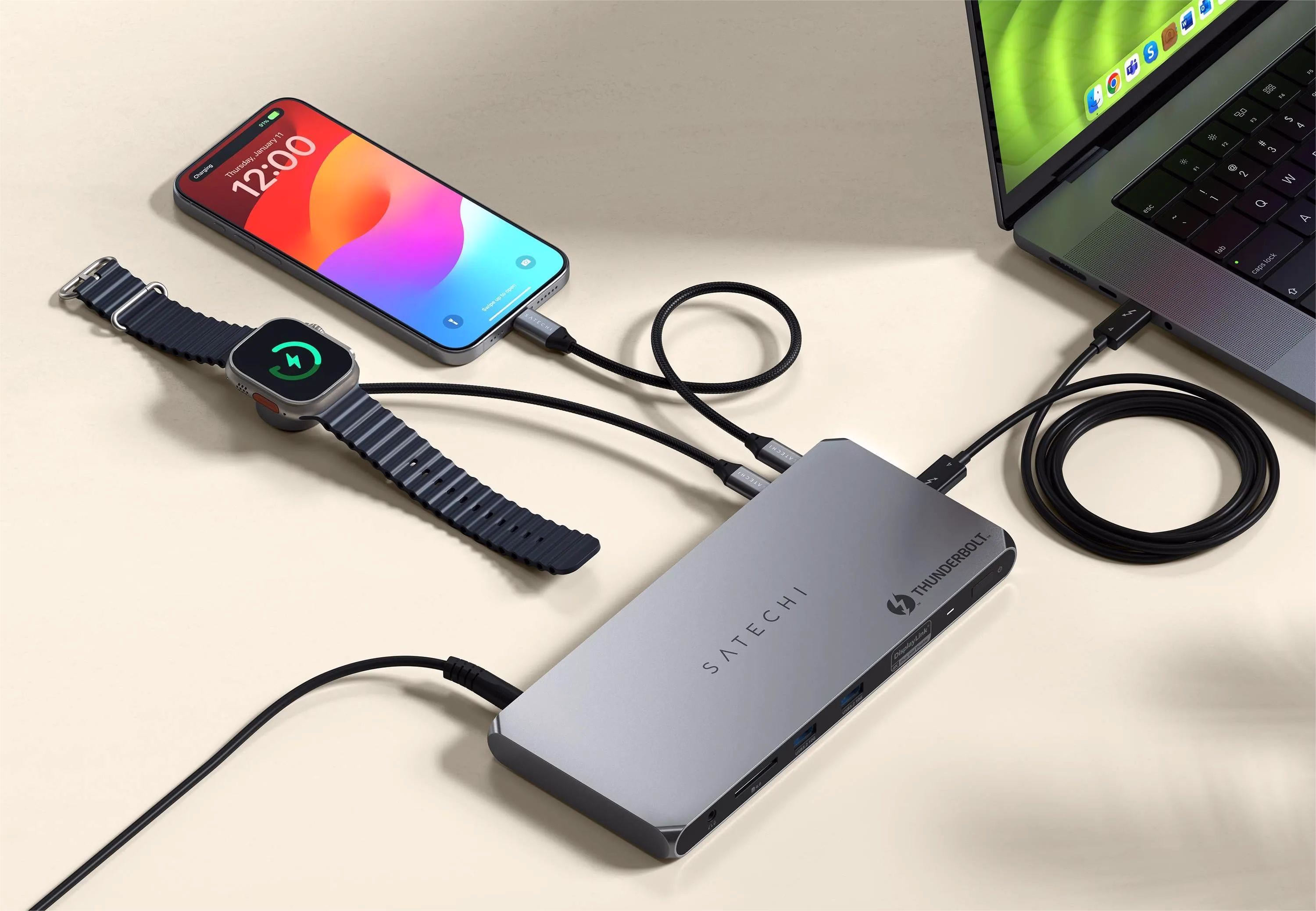 Хаб Адаптер Satechi Thunderbolt 4 Docking Station with DisplayLink Space Gray - 2